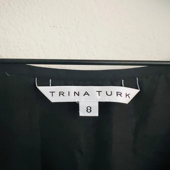 Trina Turk Women's Orange/Black Animal Print Silk Midi Dress Size 8 - Picture 7 of 7